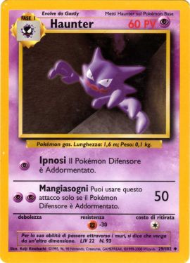 29/102 Haunter Pokemon set base, played , ITA